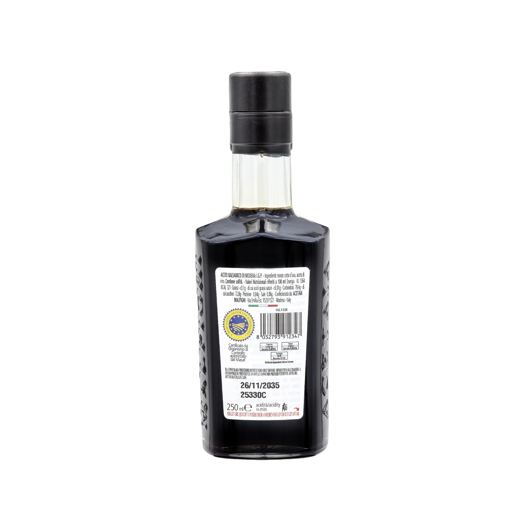 acetaia-malpighi-argento-balsamico-essig-igp-silber-250-ml image 3