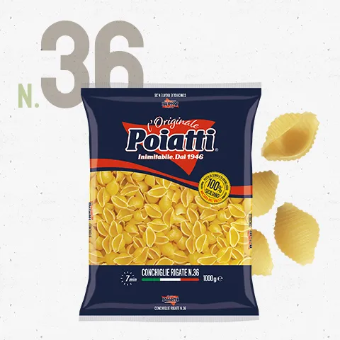 alberto-poiatti-linea-tradizionale-conchiglie-rigate-n-36-nudeln-500g image 1