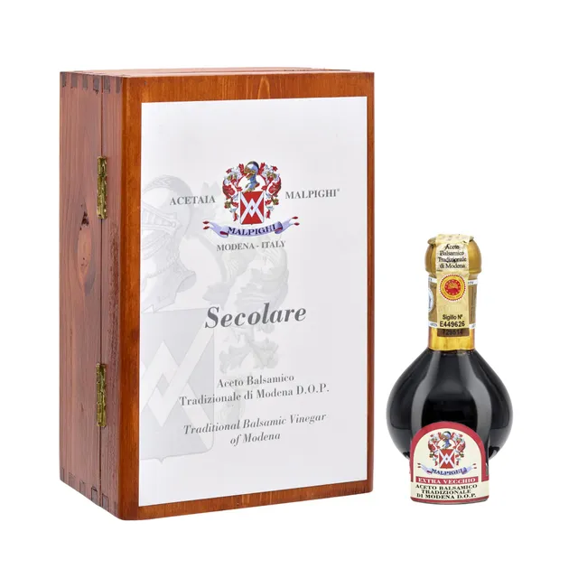acetaia-malpighi-extravecchio-secolare-balsamico-essig-100-ml-holzbox image 1