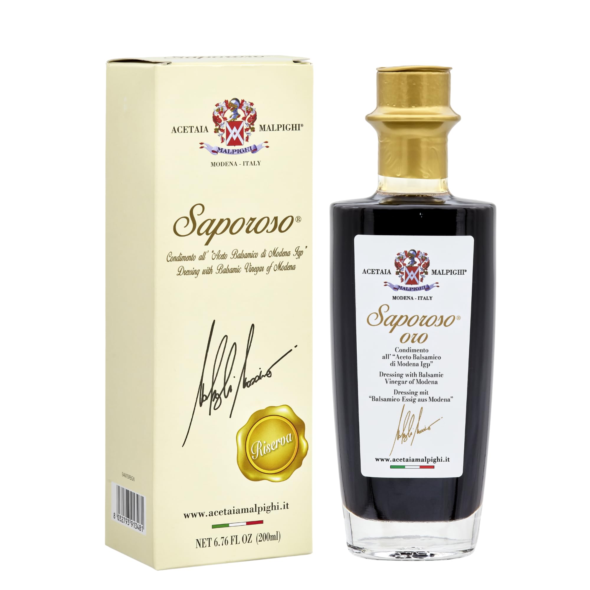 acetaia-malpighi-saporoso-sigillo-oro-dressing-200-ml-8-jahre image 1