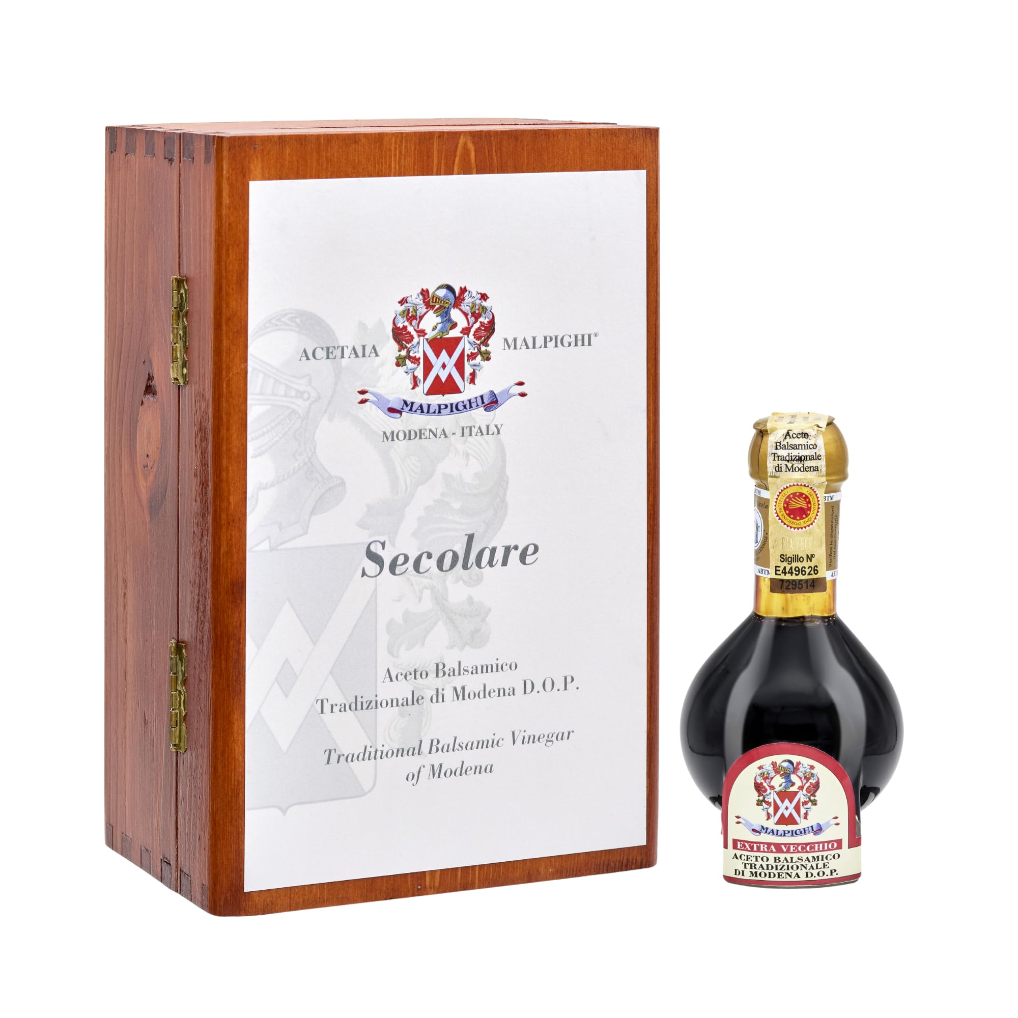 acetaia-malpighi-extravecchio-secolare-balsamico-essig-100-ml-holzbox image 1
