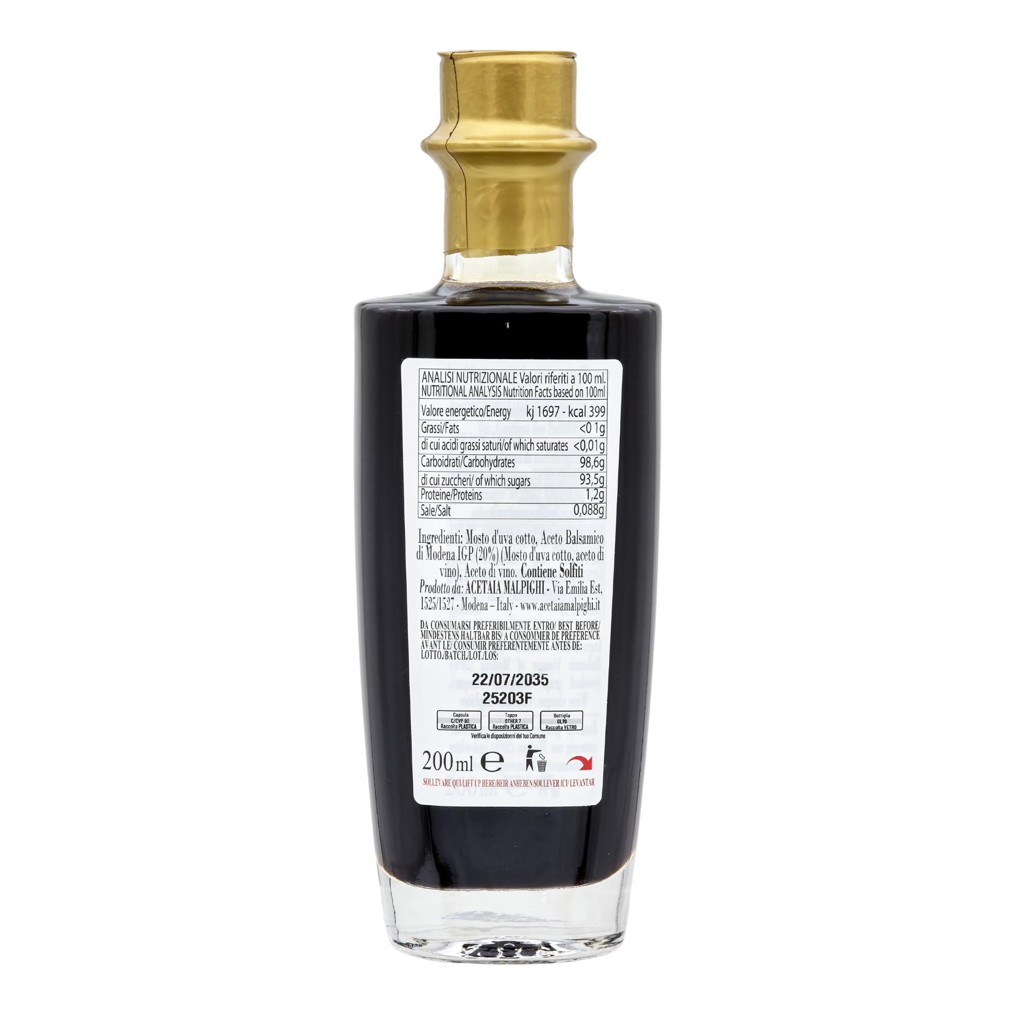 acetaia-malpighi-saporoso-sigillo-oro-dressing-200-ml-8-jahre image 2